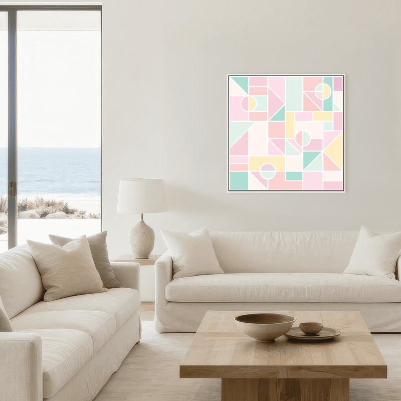 Abstract Reflections of Spring by  - Graphic Art, Framed Matted Print, Gray, 40" H x 40" W x 1.125" D