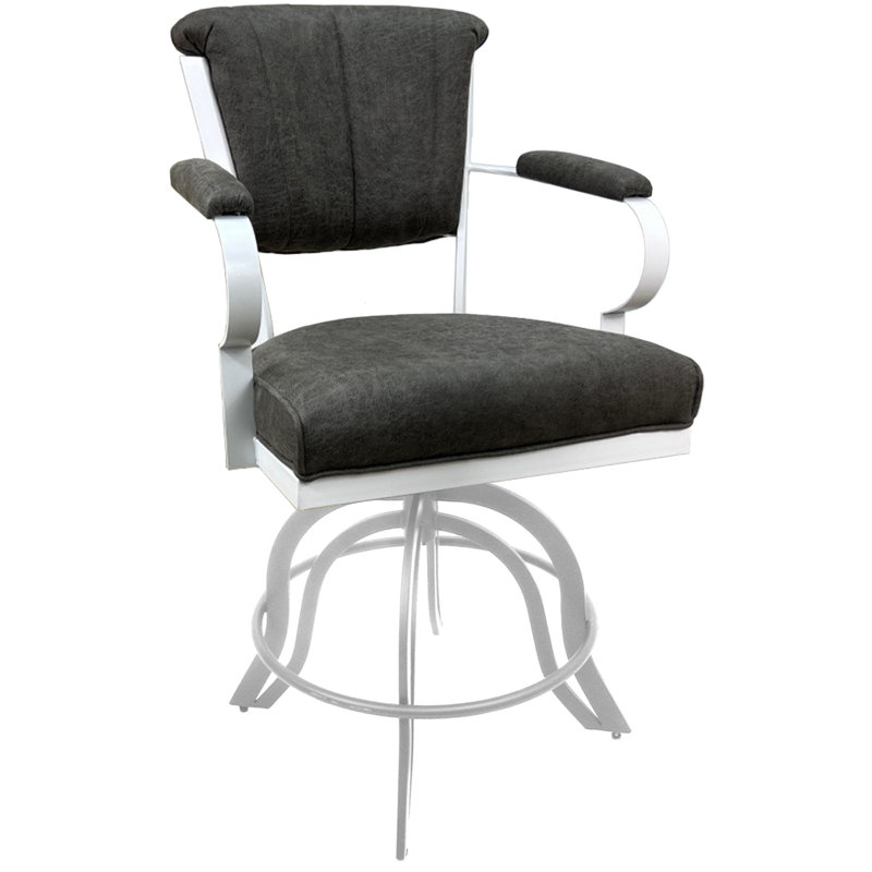 Tabouret de bar rotatif Racégal, Tabouret de comptoir (siège d'une hauteur de 26 p, Wapiti, Blanc