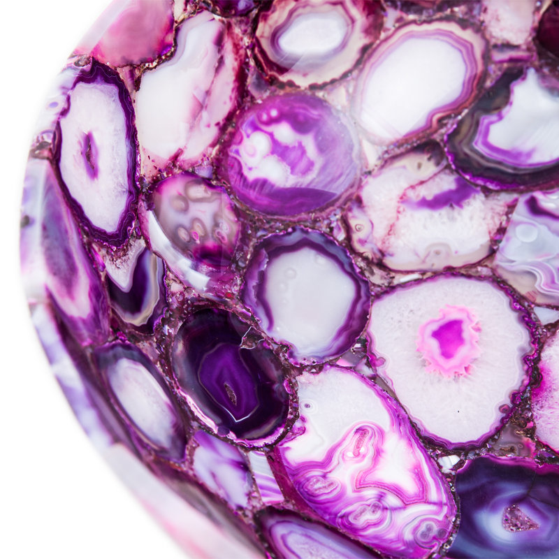 Bloomsbury Market Raymundo 400mm Pink/Purple Stone Circular Countertop Basin Bathroom Sink