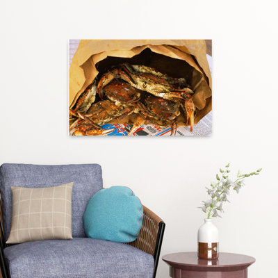 Close-Up Of Steamed Crabs In A Paper Bag Maryland Usa Contemporary Crab Art