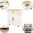 Rolling Kitchen Island With Tabletop, Towel Rack, Seasoning Rack - Customizable Storage Settings White Lockable Wheels, Adjustable Levels & Towel/Seasoning