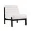 Fauteuil d'appoint Fluffy avec revêtement blanc et structure en bois massif noir robuste-130474362