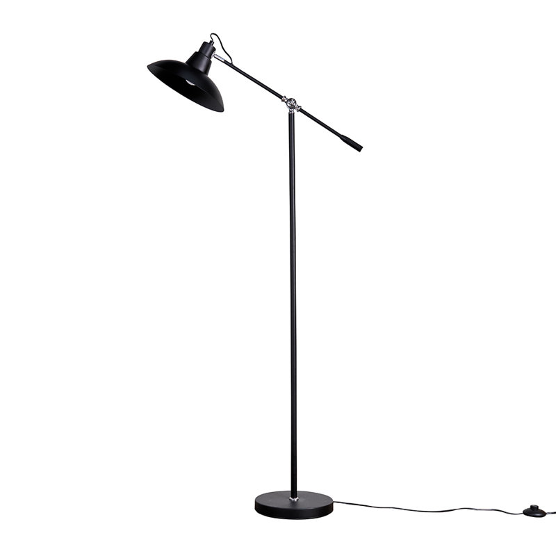 Carsonhill 148cm Swing Arm Floor Lamp, Black, Black