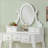 Wood Make-Up Vanity Table And Stool Set, White