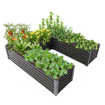 Jardinière surélevée en forme de U Anleolife, 45,7 cm de hauteur, en acier galvanisé