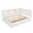 L-Shaped Bed Frame with Drawer and and Bookcase,Corner Bed Wooden Captain Bed-789432776