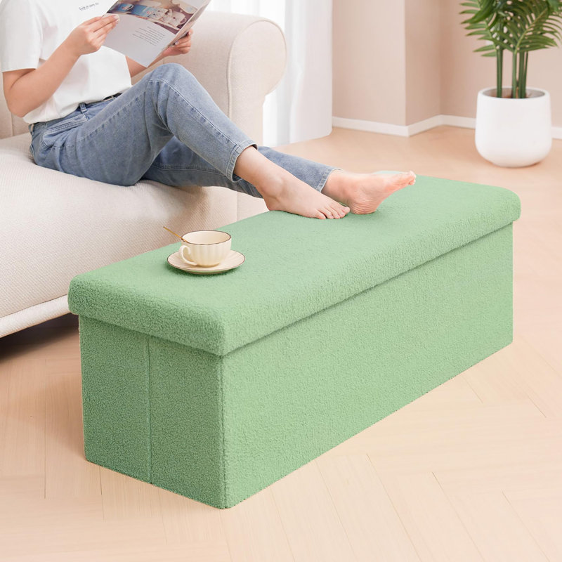 Storage Ottoman Bench, Green
