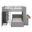 Lit mezzanine double avec lit autonome, tablettes, bureau et garde-robe-118032730