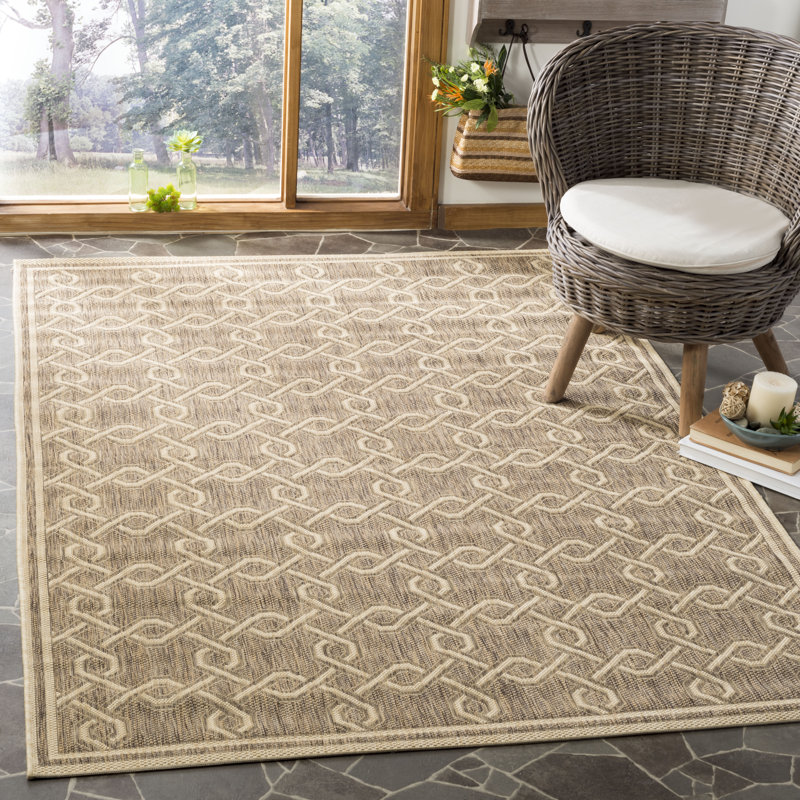 Tapis d'intérieur / extérieur à motif géométrique Joliet Performance, Rectangle 6 pi 7 po x 9 pi 6 po