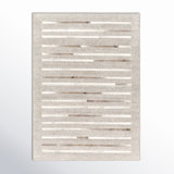 Giselle Striped Handmade Area Rug in Gray/White/Brown