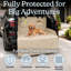 Protection de coffre pour chiens pour VUS - Housse de coffre antidérapante et imperméable pour animaux de compagnie avec rabat de protection de pare-chocs et poches de rangement pour VUS, fourgonnettes et multisegments pleine grandeur - Protection de siège d'auto pour chiens (beige)-135104511