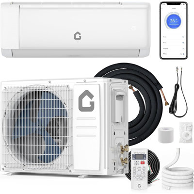 9,000 BTU Mini Split AC & Heat Pump – 20 SEER2 Ductless Inverter, WiFi, Remote, Quiet, Energy Efficient – Cools/Heats 450 Sq.Ft, Alexa Compatible, Easy Install, 230V, US Standard