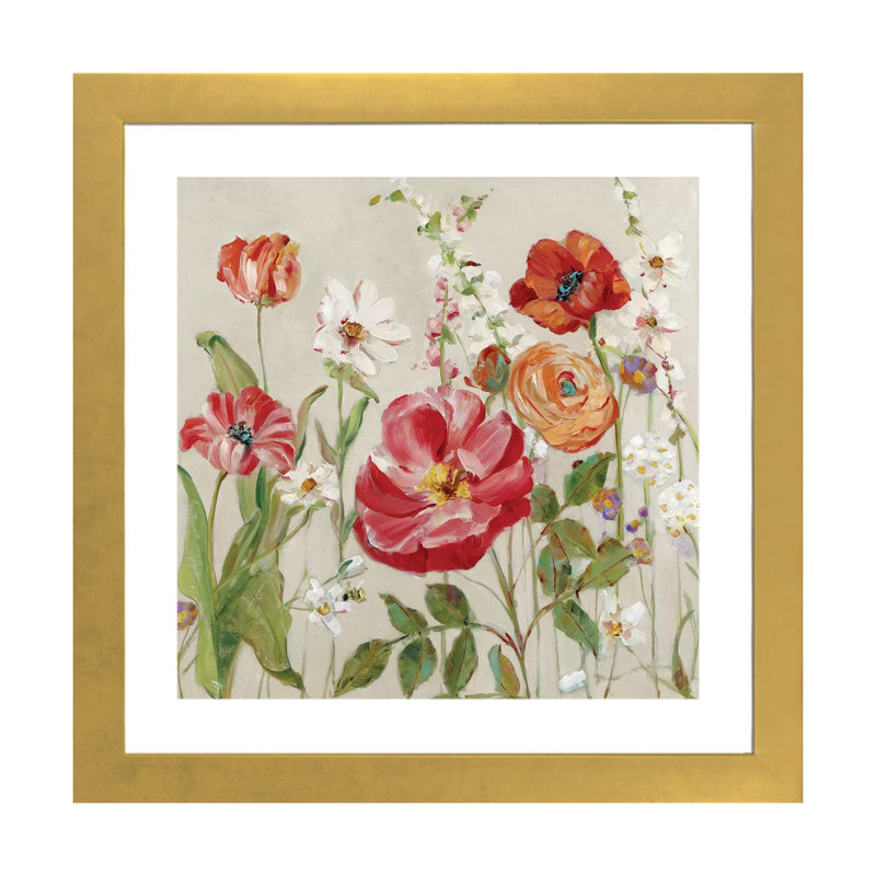 «Garden Menagerie II» par Sally Swatland - reproduction d'art, Papier encadré doré, Blanc, H 16 po x l 16 po x p 1 po