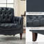 Fauteuil en cuir véritable capitonné Annja-80015535