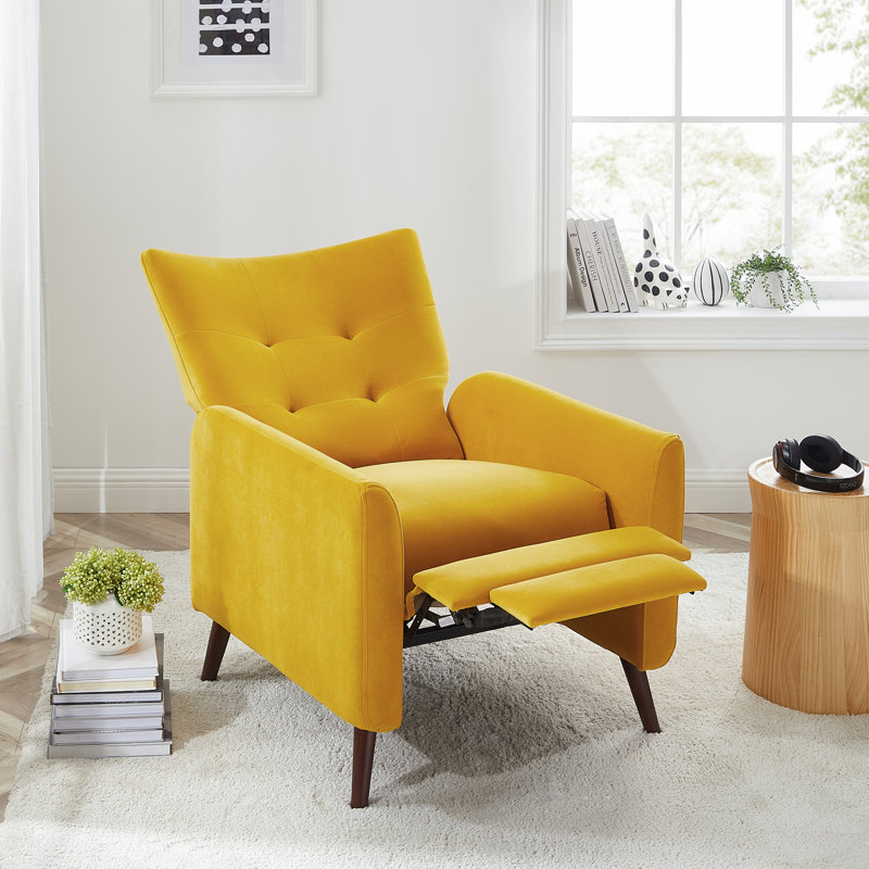Fauteuil inclinable Ruso, Velours jaune
