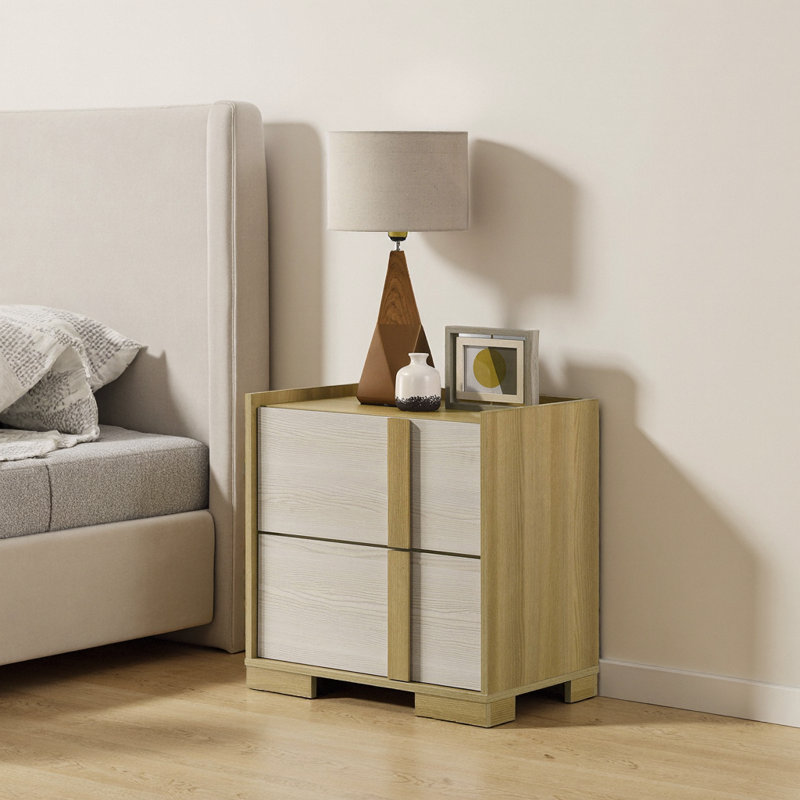 Table de chevet naturelle 23,25 po - Design moderne deux tons