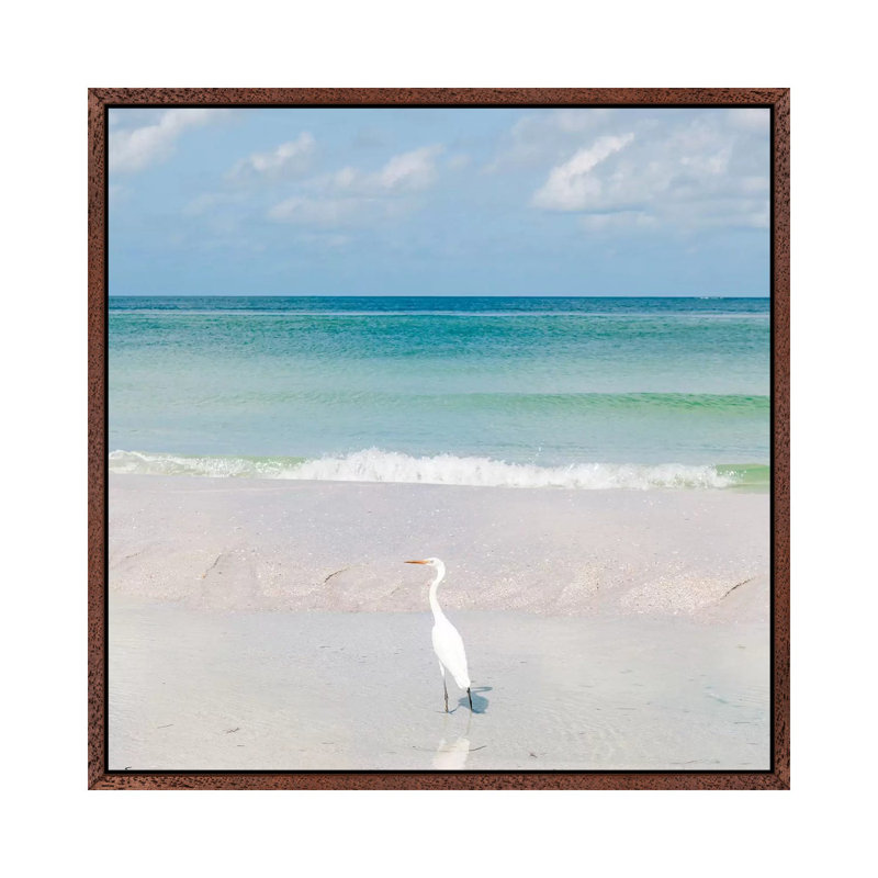 Florida Ocean View VIII 1 Piece Wall Art on Canvas, 66.04cm H x 66.04cm W x 3.81cm D, Classic Brown Wood Framed