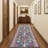 8' Blue And Ivory Oriental Runner Rug-1212682871