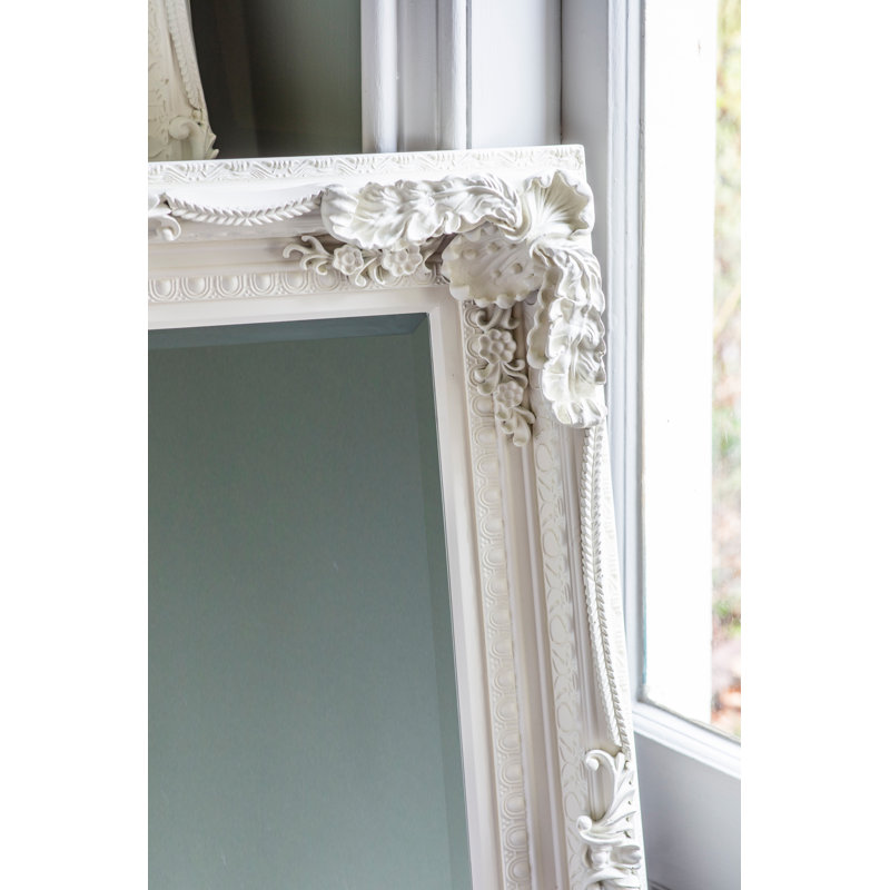 Lapeer Wood Flat Mirror, Cream, 177cm H x 91cm W x 12cm D