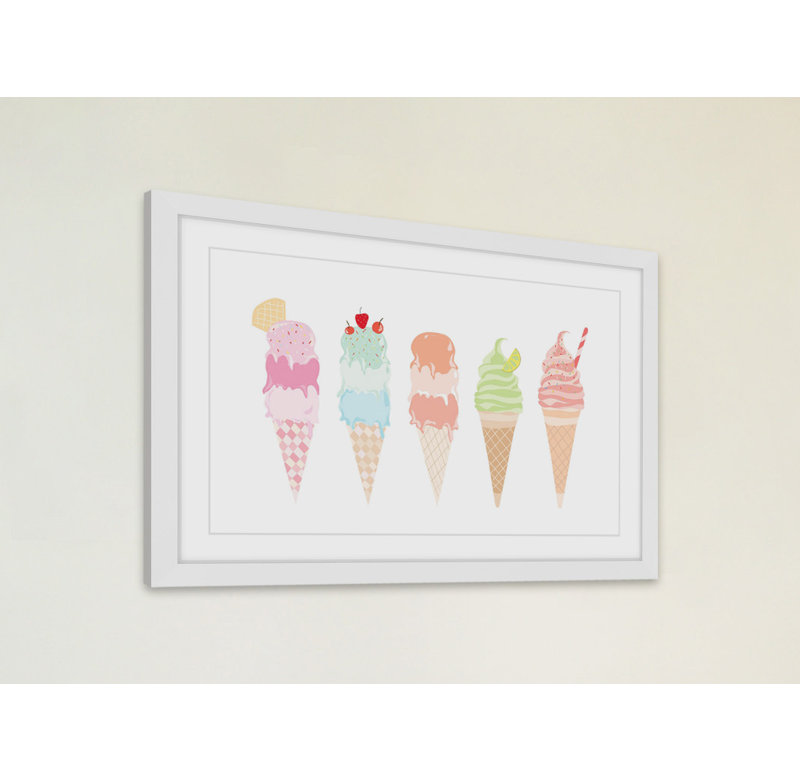 «Ice Cream Cones» par Diana Alcala - reproduction de cadre photo sur papier, H 30 po x l 45 po x P 1,5 po