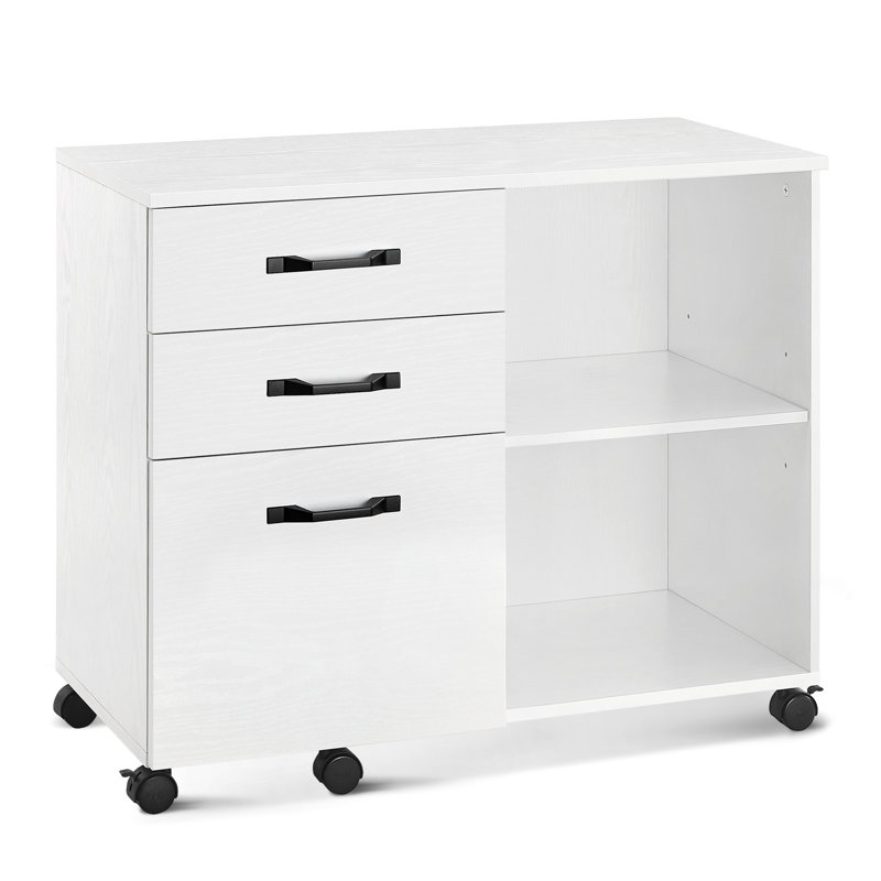 Bryam 80cm Wide 3 -Drawer Mobile File Cabinet, White