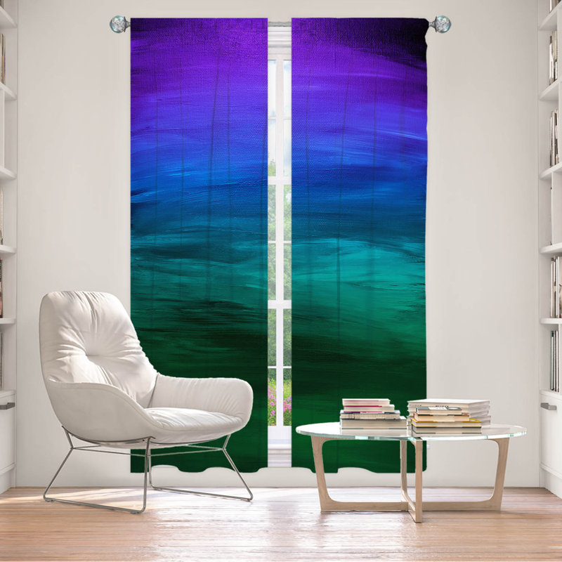Jemine Room Darkening Curtain Pair, Blue, 20" W x 82" L