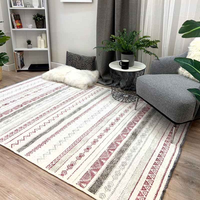 Alfa Rich Mauve Lilac Cream Area Rugs for Living Room Bedroom Kitchen Dining, Rectangle 4'1" x 5'9"