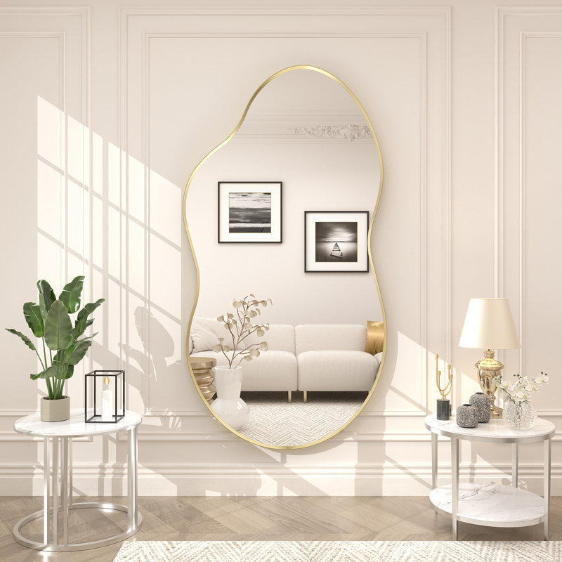 Miroir mural Amara, 60 po x 32 po, Or brossé