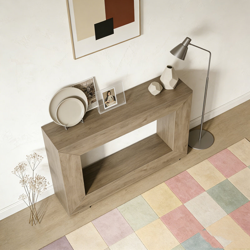 Table de canapé d'entrée en bois rustique avec rangement Farmhouse, Gray