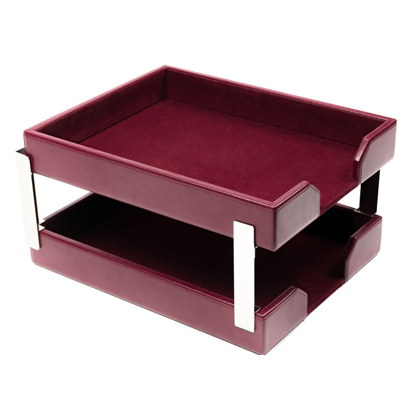 Roisin Leather Paper Organizer, Burgundy