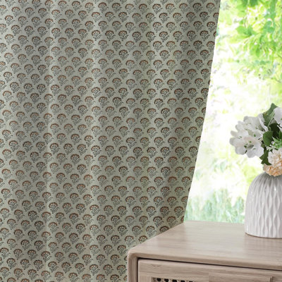 Rideau rouille à motif floral élégant, panneau de lin épais fait à la main, rideaux à plis pincés pour maison de campagne, maison, décoration de fenêtre de cuisine, fleur de Juju