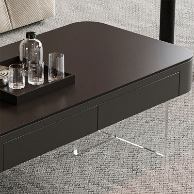 Table basse Black Stone + Bois manufacturé