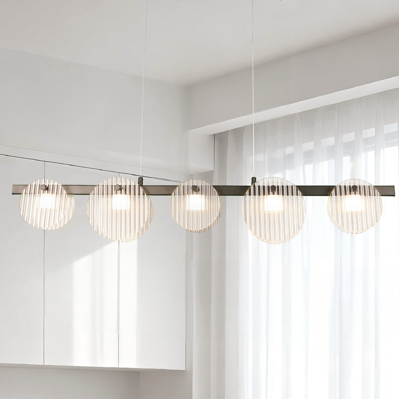 Modern 5 - Light Linear Chandelier With Led Light