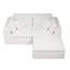 Canapé modulaire 78,8 po x 68,9 po, canapé rembourré compressé pour le salon, la chambre à coucher, un appartement, aucun assemblage requis, combinaison libre de 3 pièces, tissu en velours côtelé moelleux, BLANC-612830233