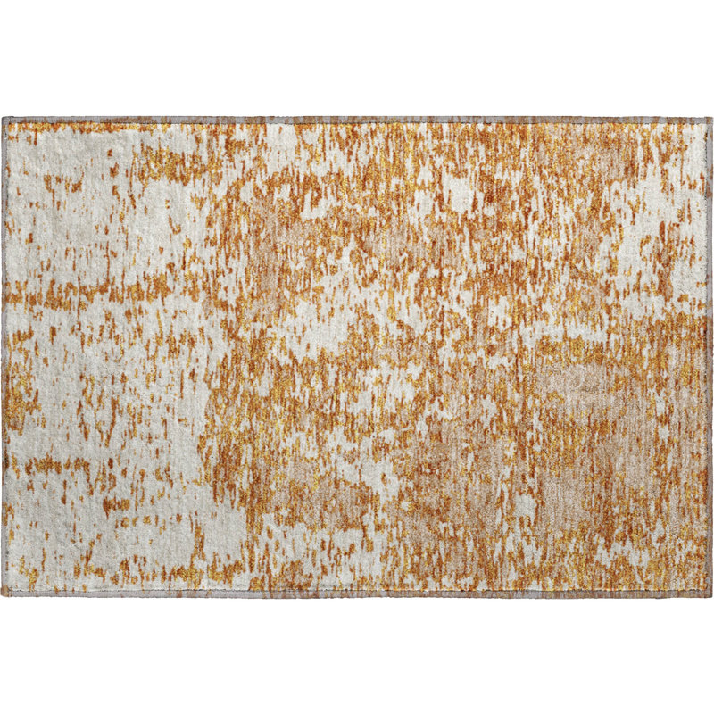 Premium Machine Washable Prisco Copper Rug, Rectangle 1'8" x 2'6"