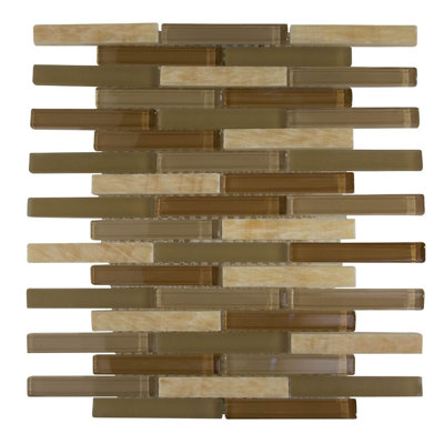 15" X 12" Glass Mosaic Wall Tile