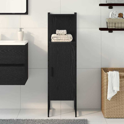  Bathroom Cabinet Oak 33 X 33 X 120.5 Cm Engineered Wood