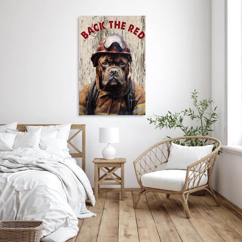 Boxer Dog Back The Red 1 sur impression sur toile, H 20 po x l 16 po x P 1,25 po