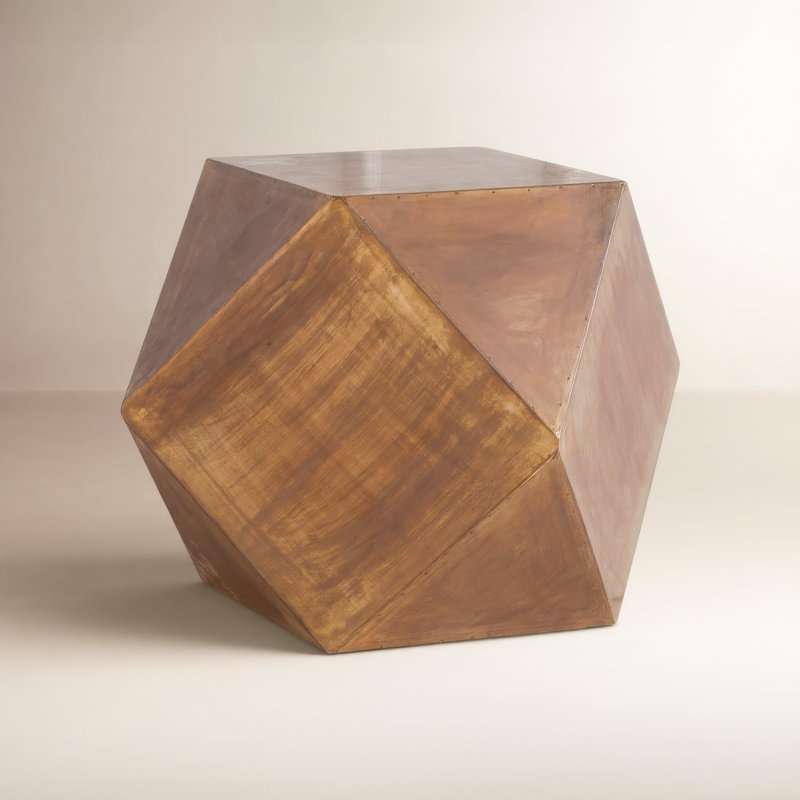 Torval End Table, 18.5" H x 26" W x 26" D, Distressed Golden Hue