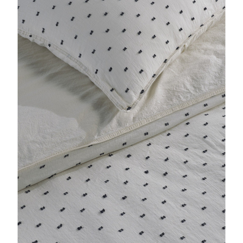 Luxurious 100% Cotton Ranforce Double Quilt Cover Set, White & Black | Duvet Cover 78.7 x 78.7 inches & 2 Pillowcases 31.5 x 31.5 inches | Machine Washable at 104°F, Soft & Durable, Perfect for Modern Bedrooms