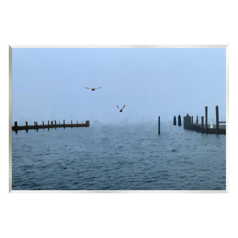 Au-420-Giclées au-dessus de l'océan par Jeff Pica, L 30 po x H 24 po x P 1,5 po, Giclée encadrée blanc bord de mer