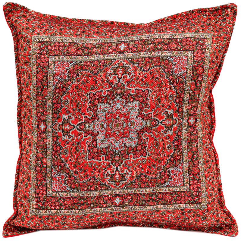 Southwestern Pillows Tassels Chenille Reversible Throw Pillow, Red