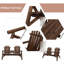 2 chaises en bois avec table, patio pour cour, terrasse, porche - siège d'extérieur confortable et captivant