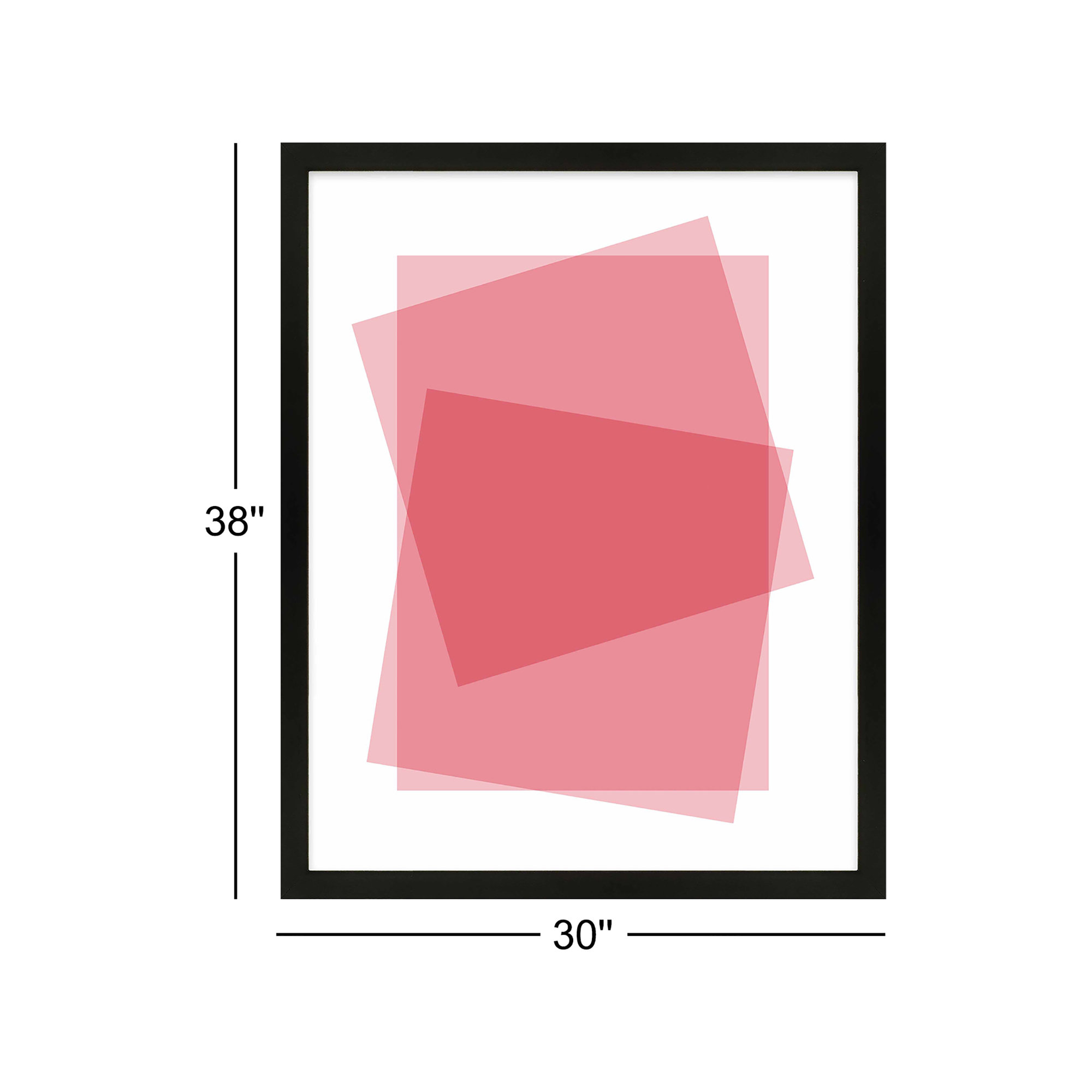 Pink Kami by Jacques Pilon, 38" H x 30" W, Black Framed Paper