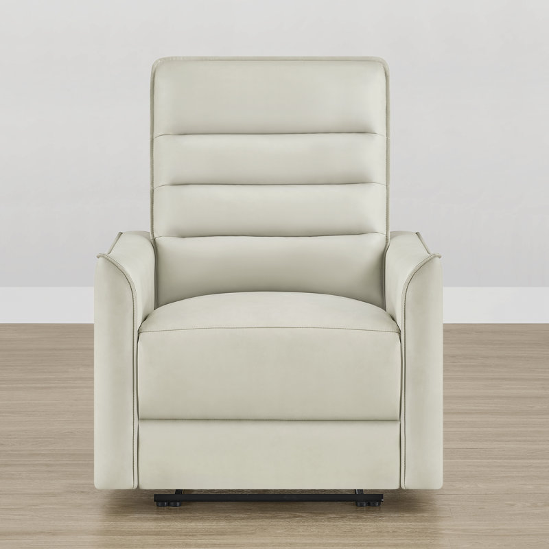 Fauteuil inclinable électrique de 33,5 po avec repose-tête mural et deux moteurs, Cremay Grey Faux Leather