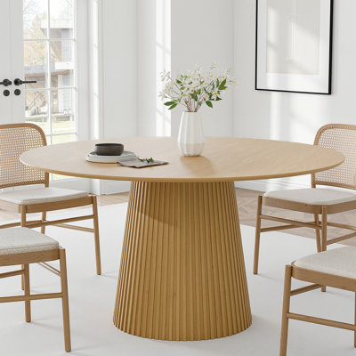 Table de salle à manger ronde en bois massif