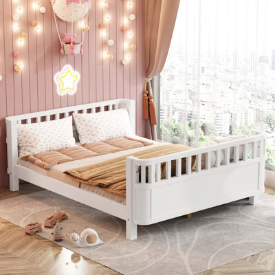 Lit pour enfant breveté à profil bas avec rails de sécurité