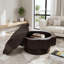Table basse moderne en forme de fleur de prunier de 80,3 cm (31,6 pouces) avec rangement dissimulé, table d'appoint en placage de bois naturel pour salon ou appartement