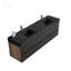 Meuble-lavabo 72 po (36 po * 2) avec lavabo en quartz noir mat et tiroirs noirs doux, meuble-lavabo mural flottant, lavabo une pièce noir mat