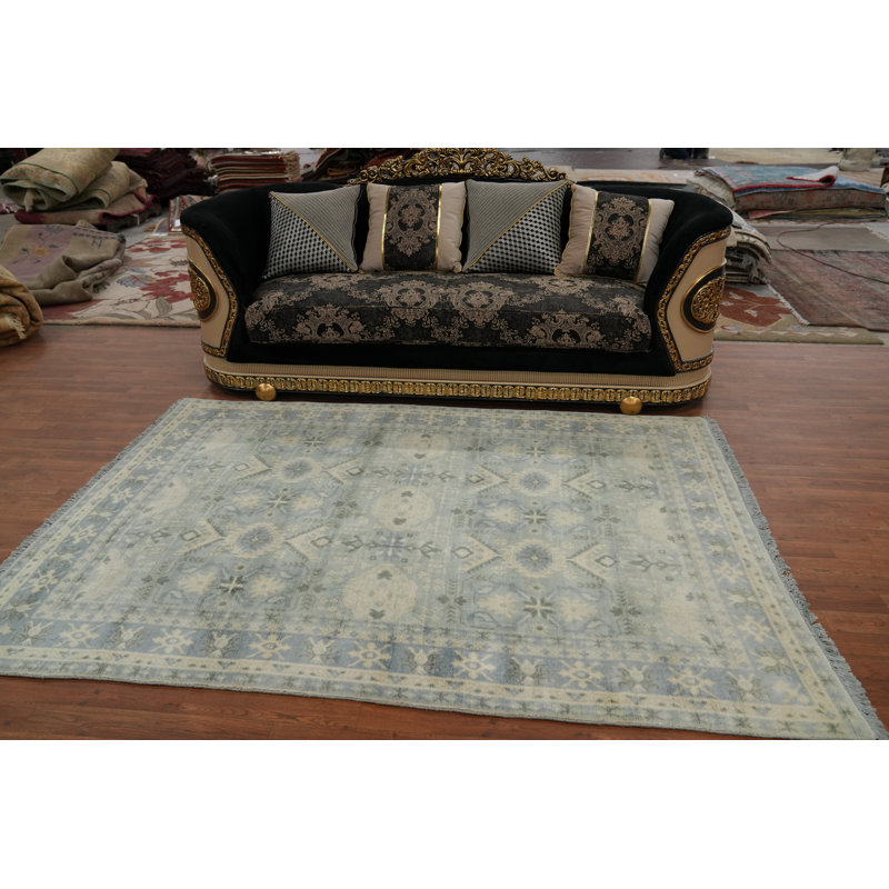 Tapis oriental géométrique Oushak 6 x 8